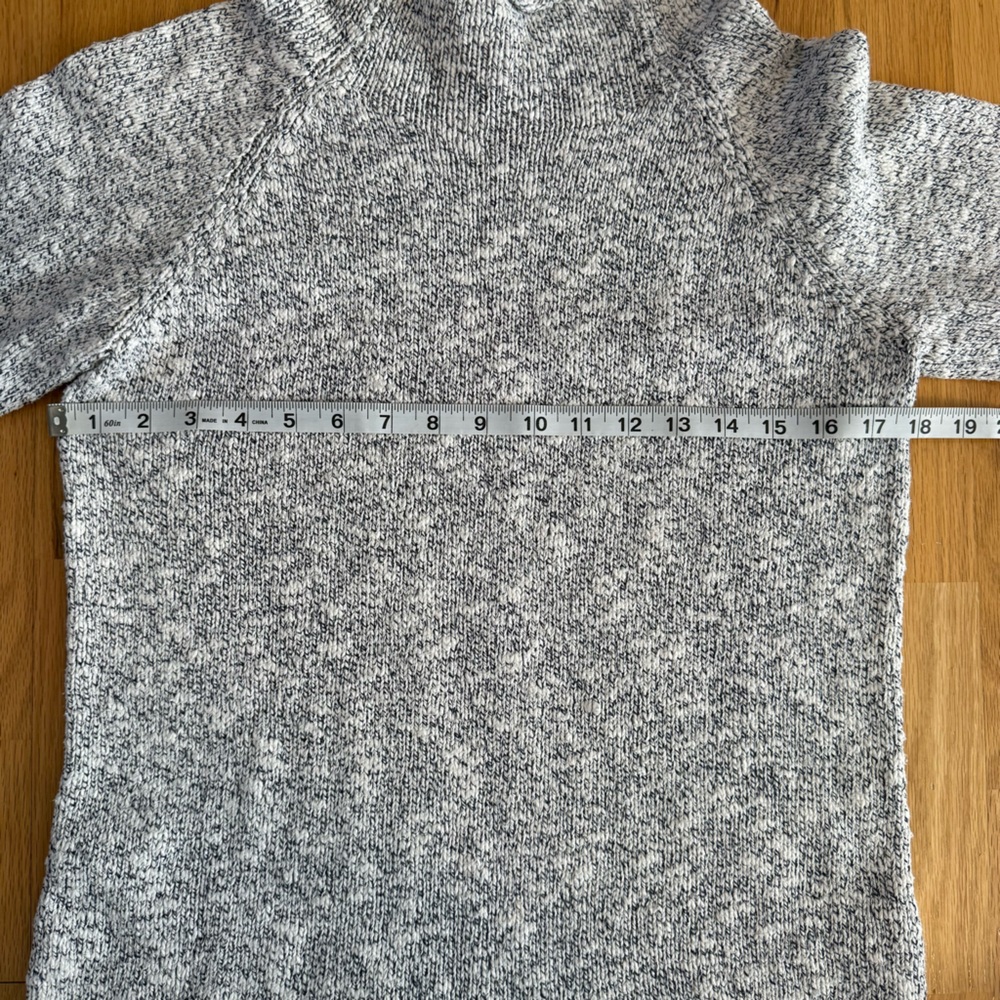 LL Bean Navy/White Marled Cotton Ragg Funnelneck Pullover Sweater‎ Size Small - Picture 9 of 10
